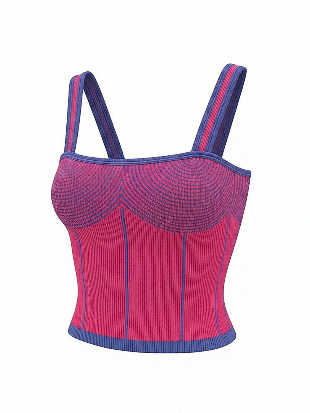 NWT! Zara Seamless Knit Bustier Tank in Magenta and Blue